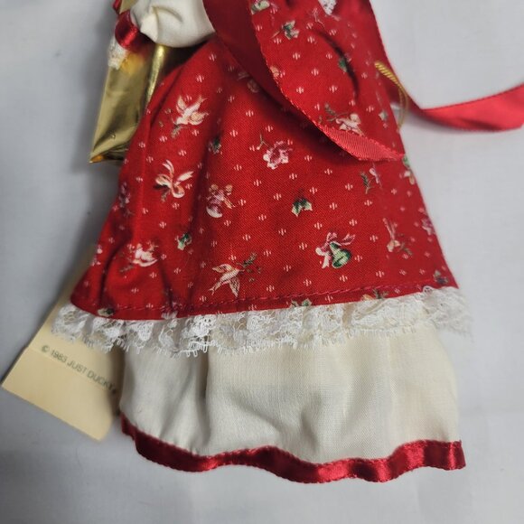 1983 Just Ducky "A Christmas Present by Jo Porcelain Duck Doll with Clothing NEW - Picture 13 of 13